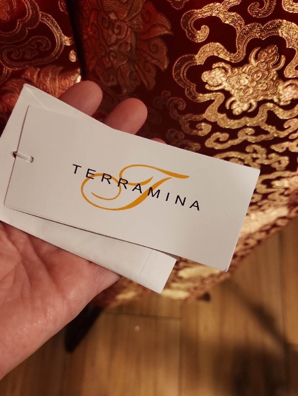 Terramina Red and Gold Brocade Skirt Set - Picture 3 of 4